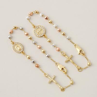 Virgin Mary Rosary Bead Bracelet for Women Style Cross Bracelet Fashion Accessories Religion Bangle Jewelry