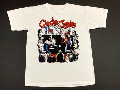 T-shirt en coton blanc à manches courtes pour groupe Circle Jerks S-2345XL Unisexe QA625 T-shirt Unisexe