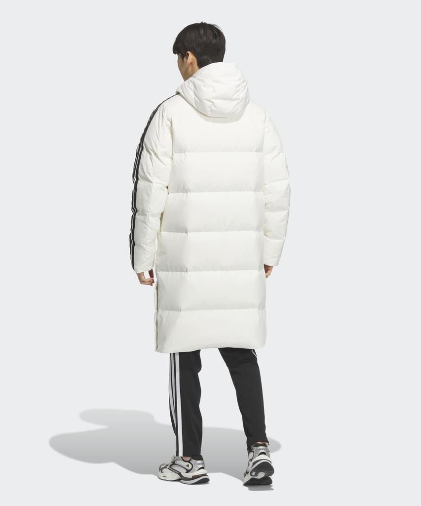 adidas 3-Stripe Regular Fit Long Down Padded Jacket - White / Jz8732