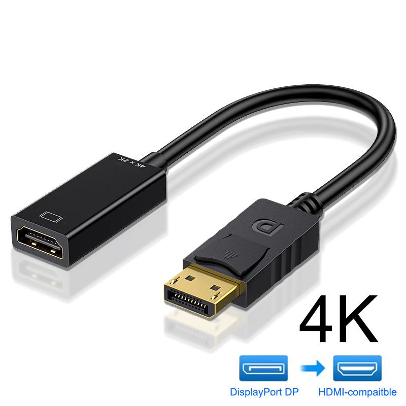 4K Display Port DP To HDMI-compatible Cable Adapter DisplayPort Male To HDTV Female Converter Cable for PC TV Laptop Projector