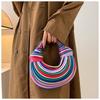 Yi Jinyuan Western-style Weaving French Circle Noodle Bag Hand-knitted Pleated Texture Niche Hand-carried Women's All-match Bag.