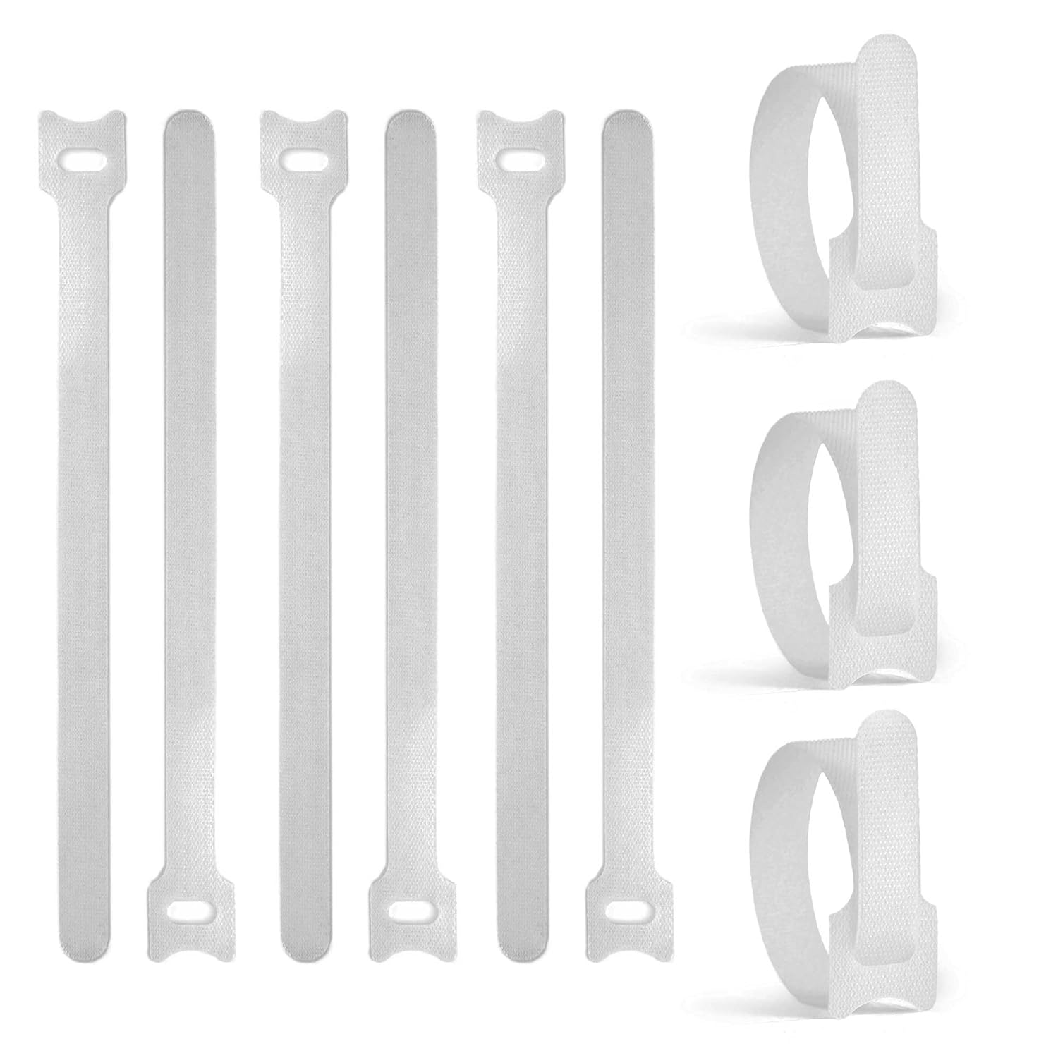 

Magic Cable Tie WhiteLength 20cm30 pieces Binding Band Tape Hook Loop Wire Organization Cord Bundling