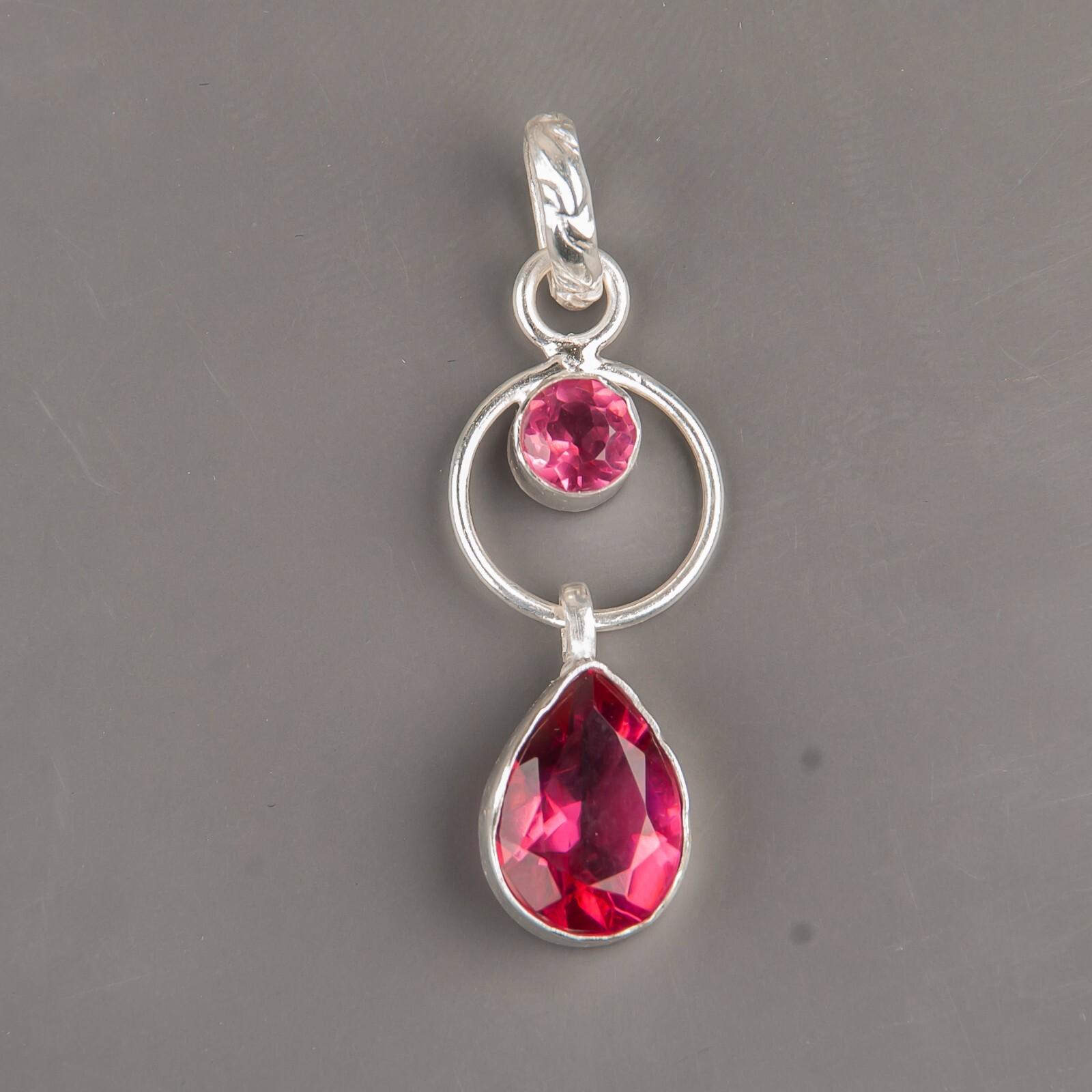 

Драгоценный камень Розовый Турмалин Ювелирные изделия из стерлингового серебра 925 ручной работы Кулон 1,80 PP-10-18