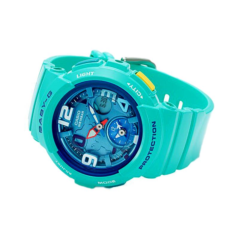 Casio BABY-G Theme Series Waterproof Sports Quartz Watch Quartz Movement Resin Strap Japanese and Korean Watch Women's Watch Blue Dial BGA-190-3B
