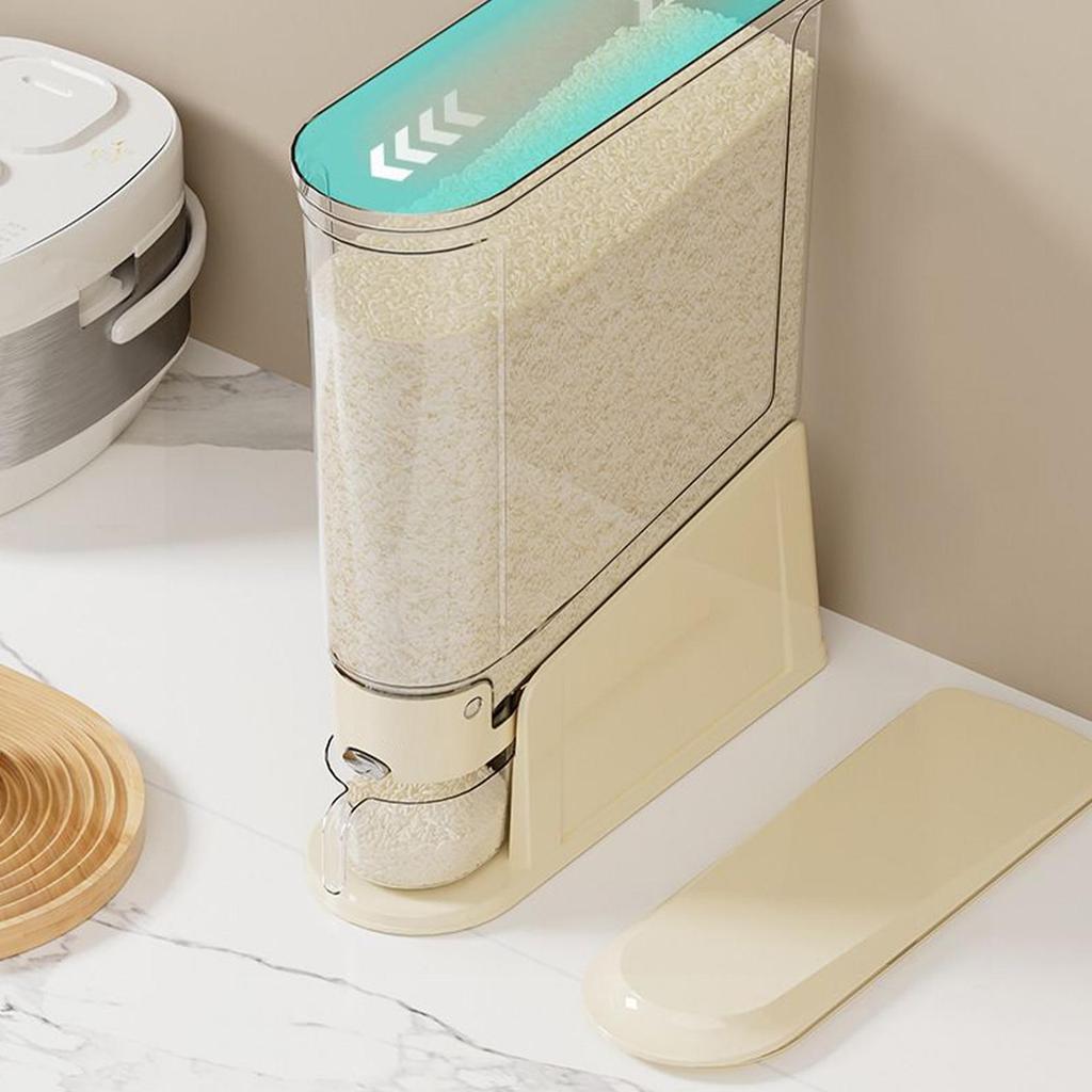 Rice Storage Box Sealed Moisture Proof Insect Proof with Push Food Storage Box Dry Food Rice Dispenser Home Kitchen Storage