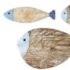 5Pcs/Set Vintage Wooden Fish Wall Decoration Nautical Coastal Ocean Theme Hanging Ornament School of Fish Beach Lake House Bathroom Wall Art