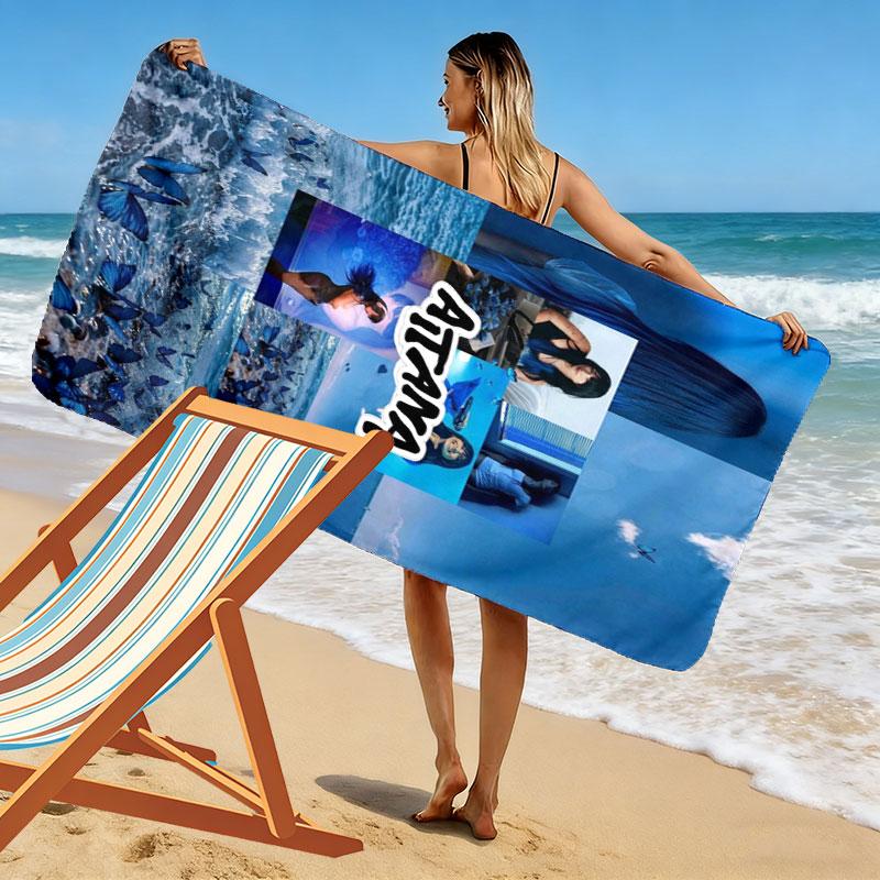 Aitana Print Beach Towel, Large Soft Quick Dry Towel for Beach Camping Swimming
