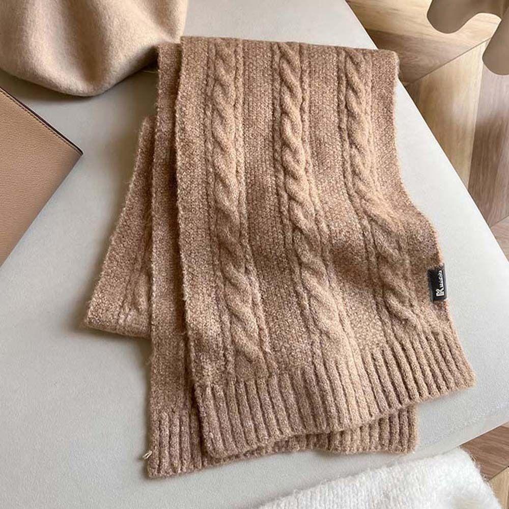 Twists Long Thickened Neckscarf Acrylic Fibers Winter Warmer Scarf Knitting Wool Scarf  Autumn