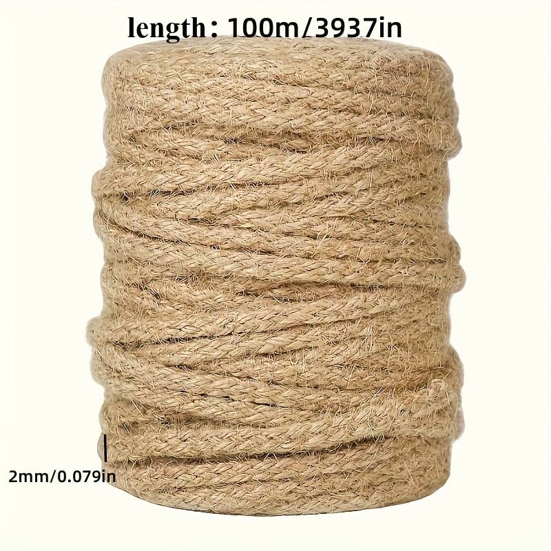 Natural Beige Linen String 2/3mm Extra Long 50m/100m Thick Twisted Rope For Crafts Gift Wrapping Home Decoration DIY Gardening