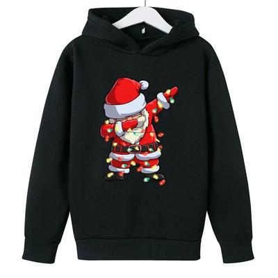 Cartoon Anime Couple Hooded Sweater European Size Printed Sweater Christmas Santa Pattern