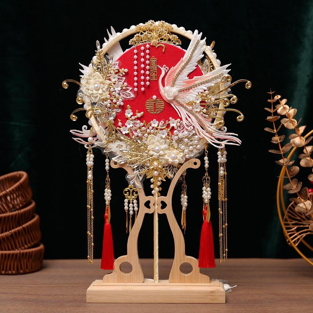 Chinese Style Bride Hand Fan Gift for Best Friend's Wedding - Handmade DIY Finished Product