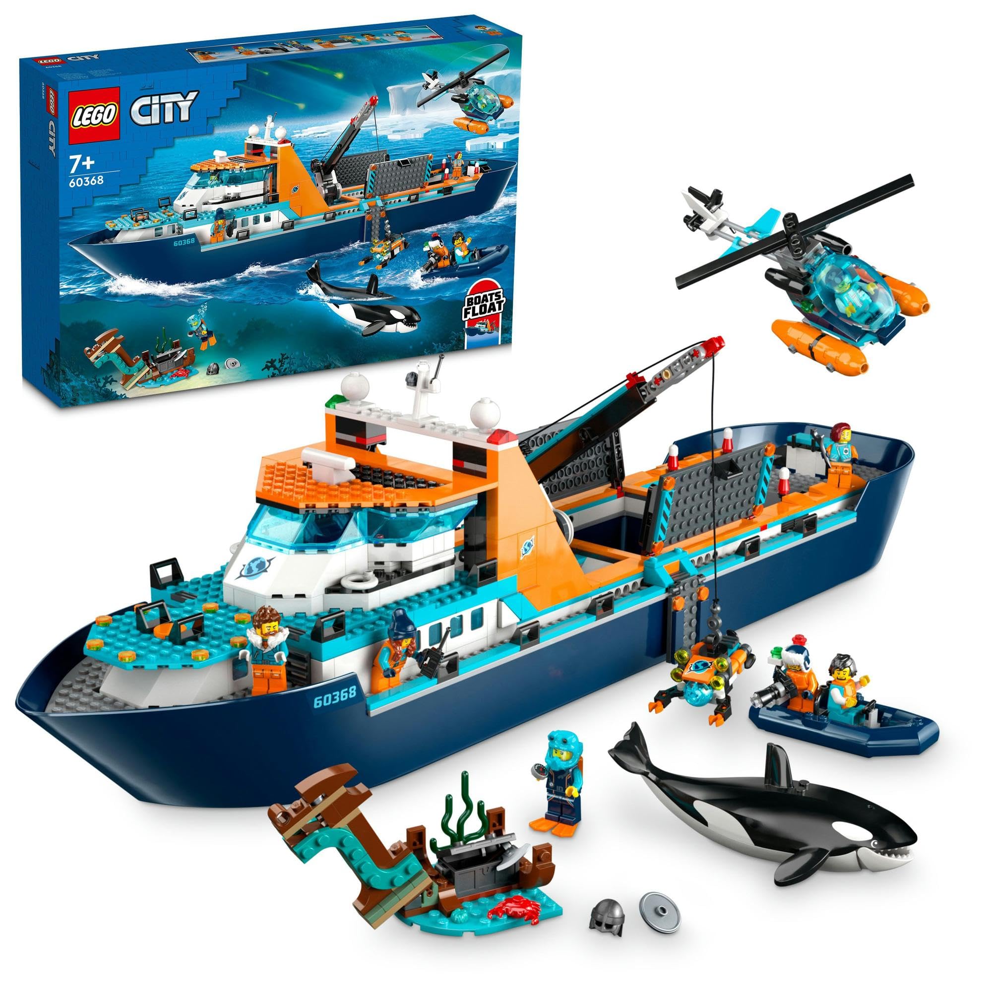 

LEGO City Arctic Exploration Ship Toy Playset 60368 Building Blocks Vehicles Minifigures Boys Girls Children 7 8 9 Years Old