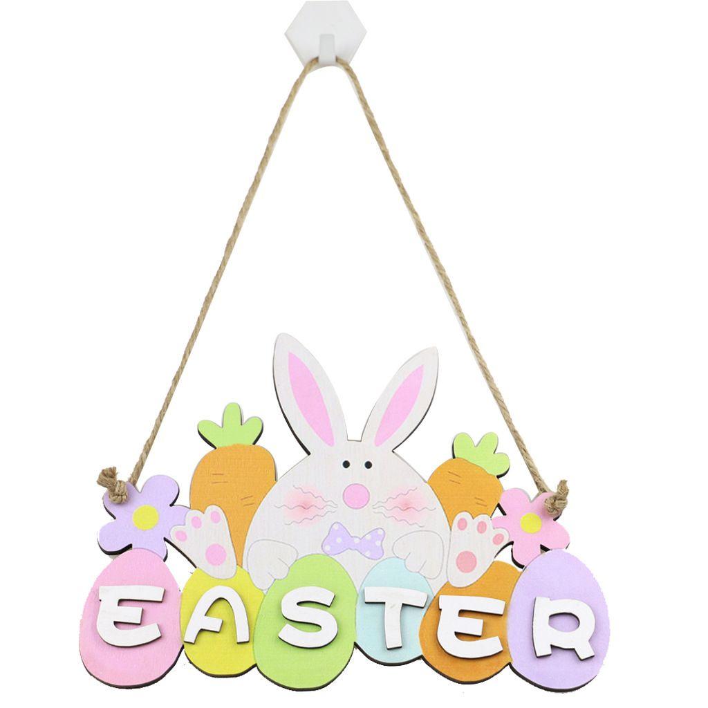 Eco-friendly Painted Wooden Easter Bunny Table Toppers For Decor