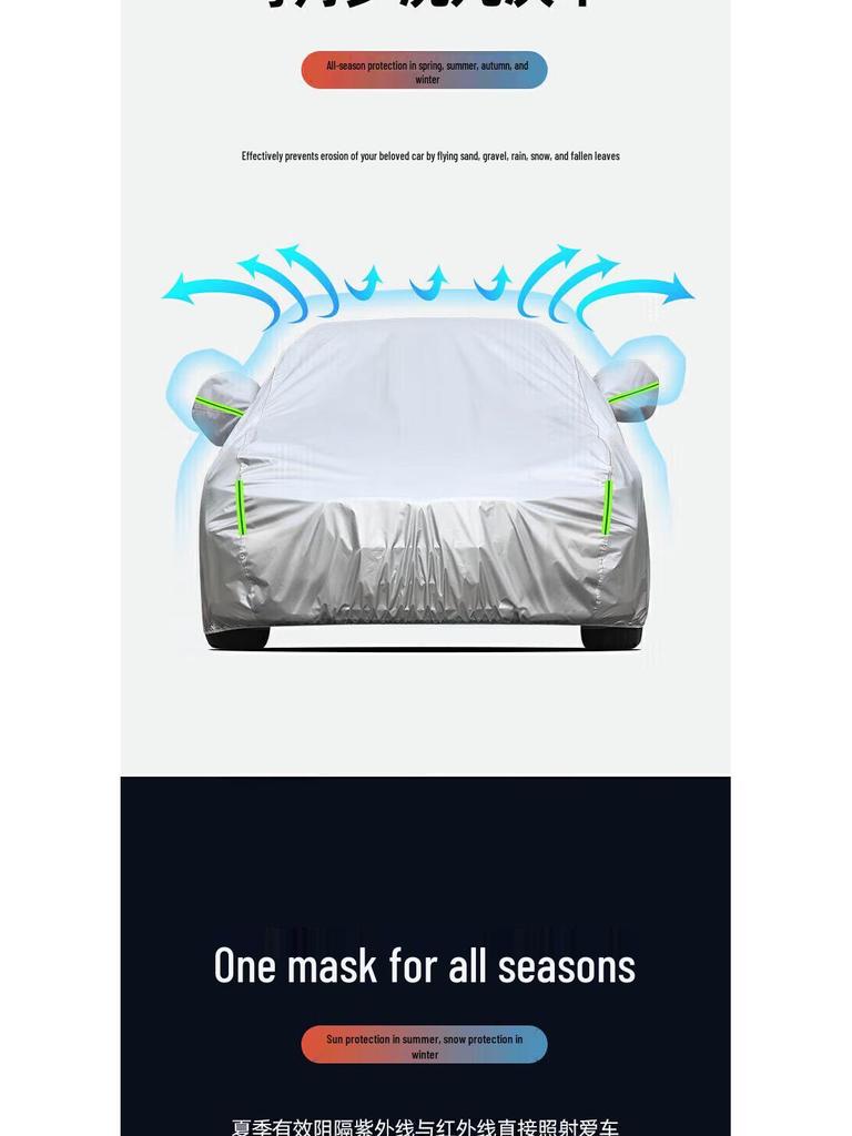190T Full Car Cover: Sun & Dust Protection, Heat Insulation, Sunshade