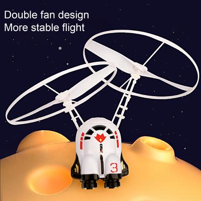 1 Set Induction Aircraft Suspended Rrechargeable Double Fan Smart Sensory Mini Airplane Toy for Kids