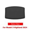 For Tesla Model 3 Highland 2025 2025 Front and Back Trunk Mat TPE Carpet Waterproof Weather-resistant Pads Up and Down Layer Mat