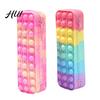 Silicone Pen Pouch Tie-Dye Pencil Case, Squeezable Soft Stationery Organizer for Kids Teens, Unique Safe Case Random Gradient Pattern Pouch, Creative
