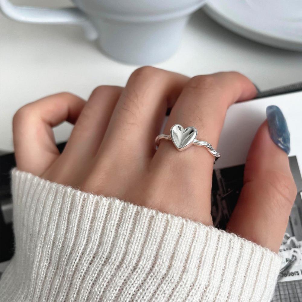Anello Minimalista da Donna in Argento Sterling 925, Inossidabile, Anello Aperto di Alta Gamma per Dito Indice di Coppia