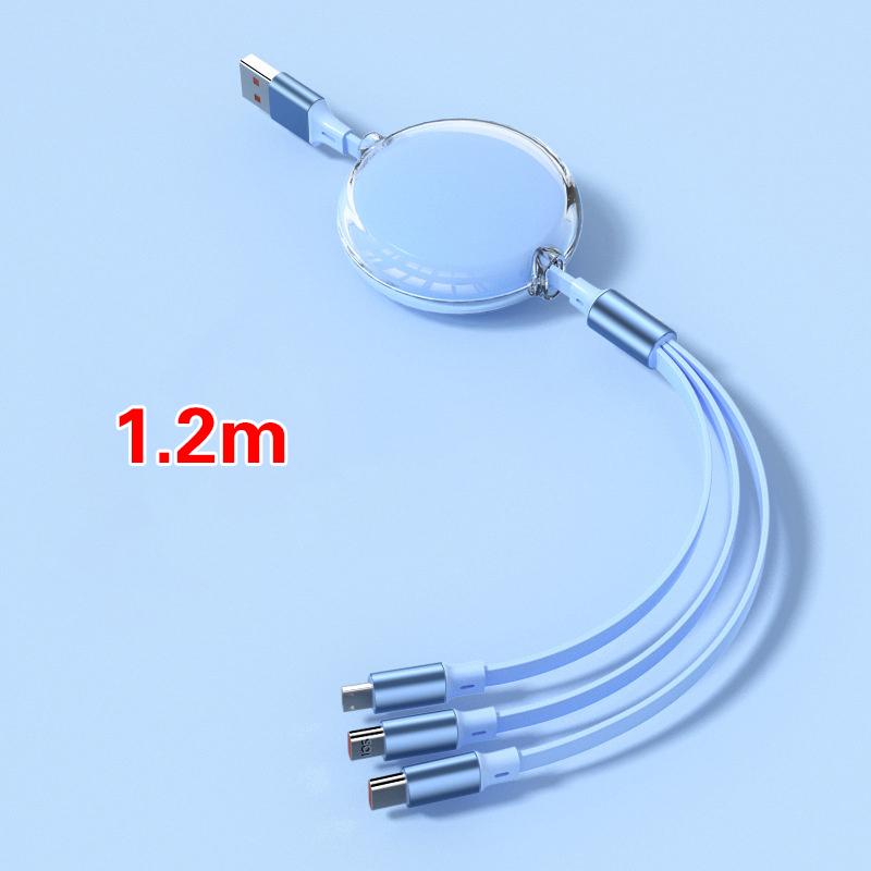 3 In 1 Retractable 100W Fast Charge Data Cable For Iphone 14 Usb Type C/Micro For Sumsung Xiaomi 13 Huawei Phone Charge Usb Cord