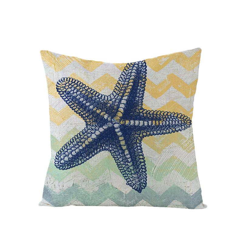 Home Marine Life Polyester Printed Pillow Case Combination Car Pillow Cushion Cover