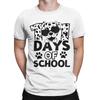 100 Days of School Dalmatian Dog Mens T Shirt  Vintage Tees Short Sleeve O Neck TShirts Pure Cotton Classic Clothes