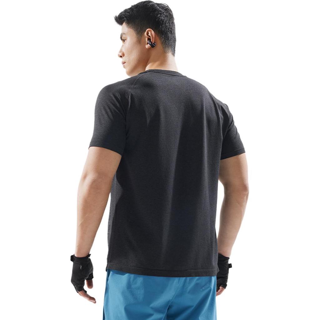 Li-Ning Comfortable Breathable Solid Color Round Neck Versatile Short Sleeve T-Shirt Men Tops Mixed-Thunder-Gray ATSV363-4