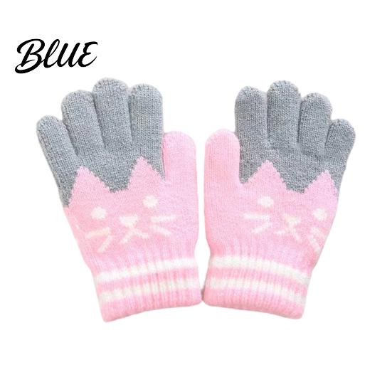 Toddler Knit Gloves Cozy Thick Pair Kids Lining 1 with Velvet Winter Gloves Lined Mittens