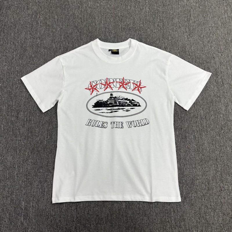 Corteiz Streetwear Baumwoll-T-Shirt Herren Lockerer Schnitt Rundhals Kurzarm Hip Hop Grafik-T-Shirt