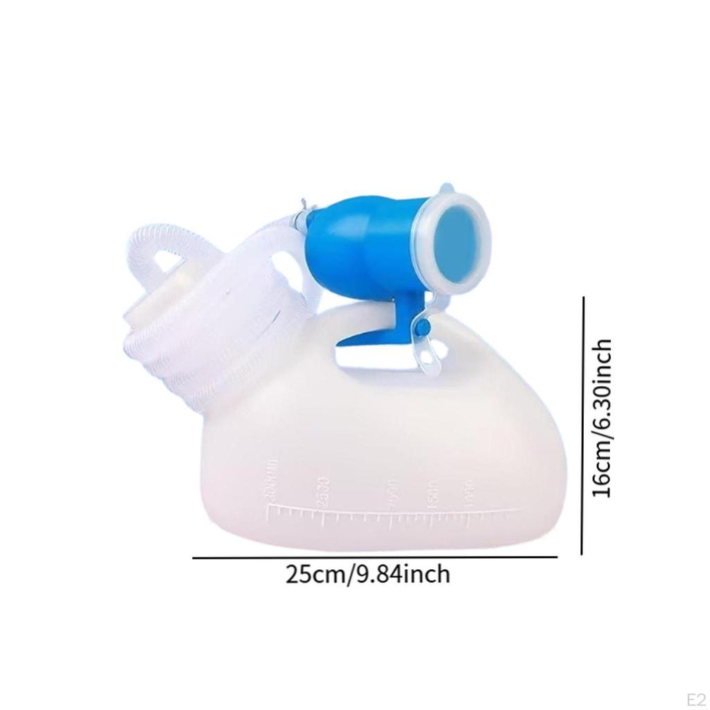 Male Pee Bottle Collection Pot with Lid and Hose Urinary Container for Patient