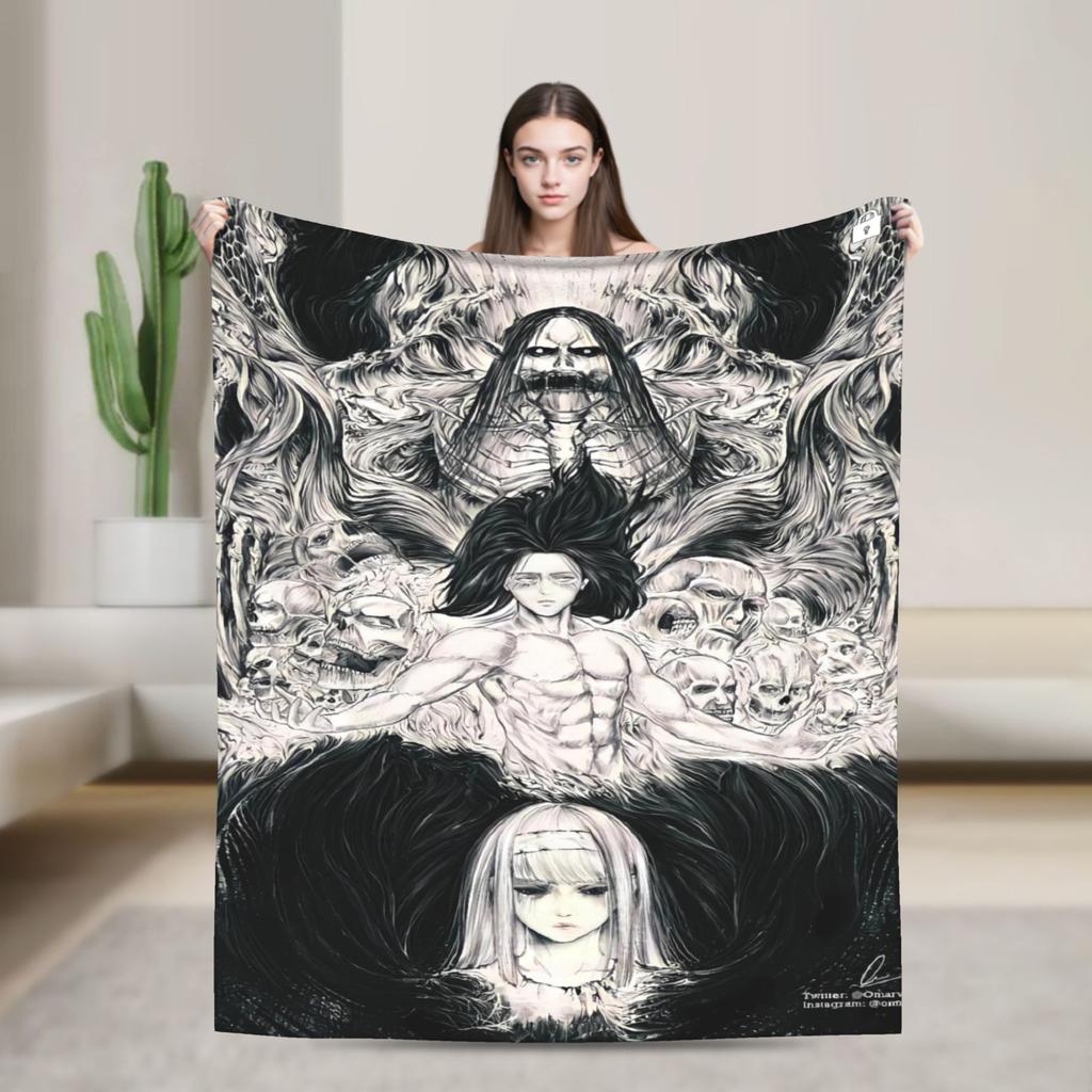 Anime Attack On Titan Blankets Camping Flannel Throw Blanket For Outdoor Soft Custom Quality Bedspread Gift