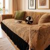 Jacquard Sofa Cover with Skirt Universal Full Coverage Stretch Slip Proof Fabric Couch Dust Protector