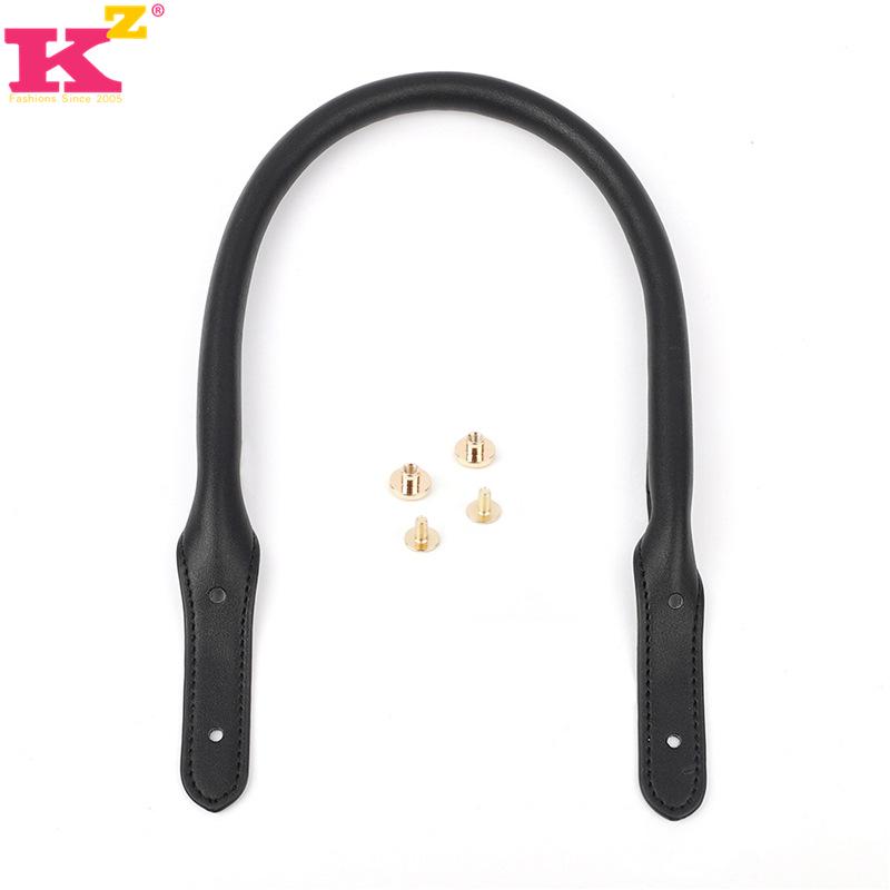 New Solid Color PU Leather Bag Strap and Handle in Black - Replacement Handbag Accessory