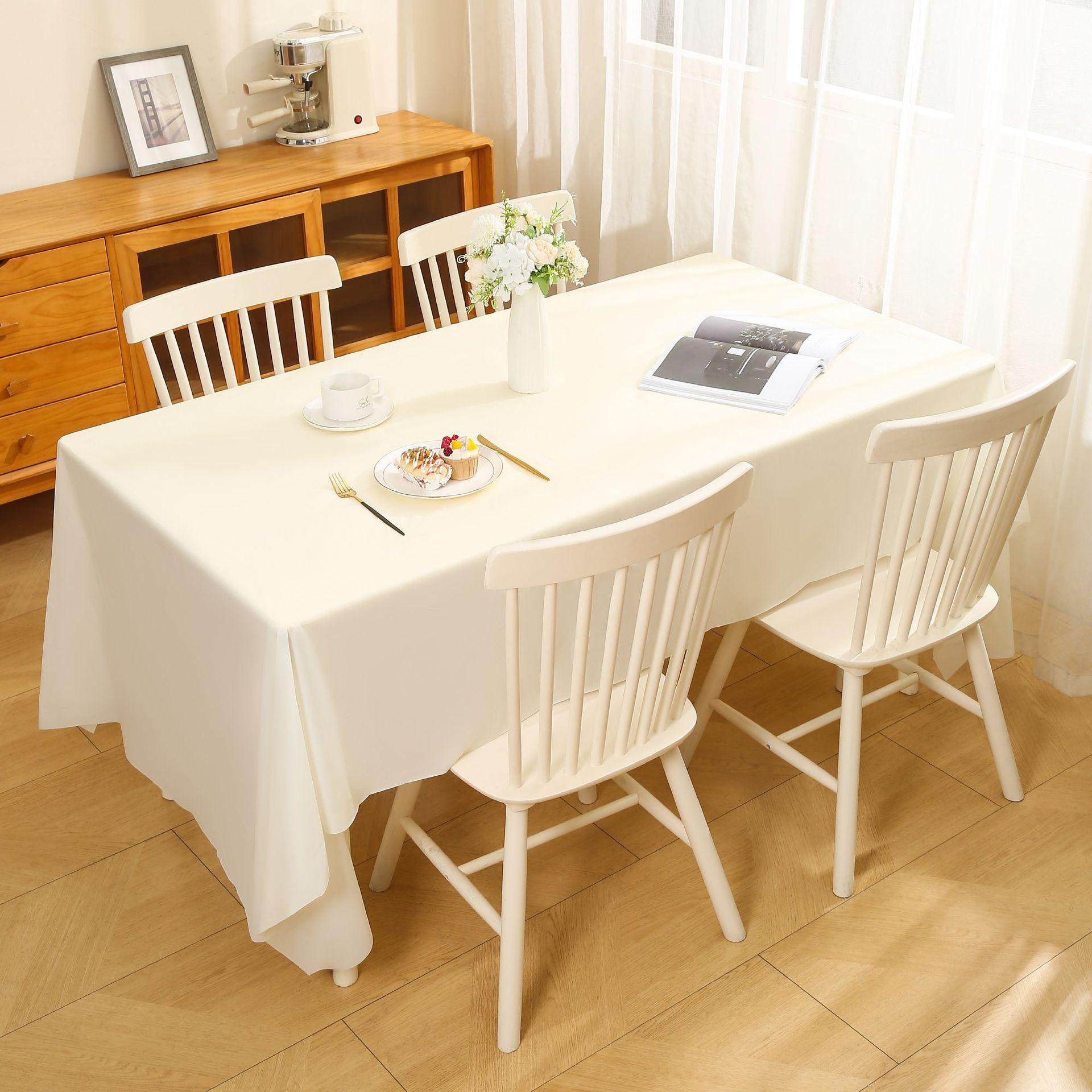 Waterproof And Oil-Proof Leave-In Premium Modern Tablecloth Peva Solid Color Dining Table Student Waterproof Tablecloth 137*183