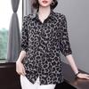 Šifonová Stylová Dámská Košile Velká Velikost Potisk Volná Zeštíhlující Košile Móda Leopardí Potisk