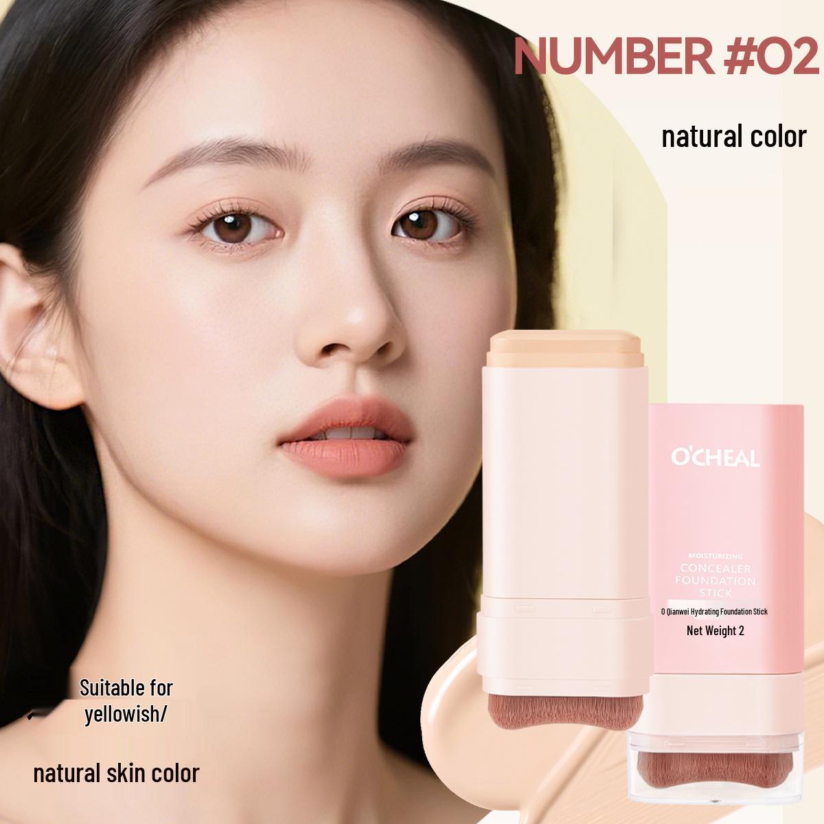 O Qian Ya Waterproof Hydrating Foundation Stick - Long-lasting, Sweatproof, Brightening, Non-cakey Concealer Makeup.