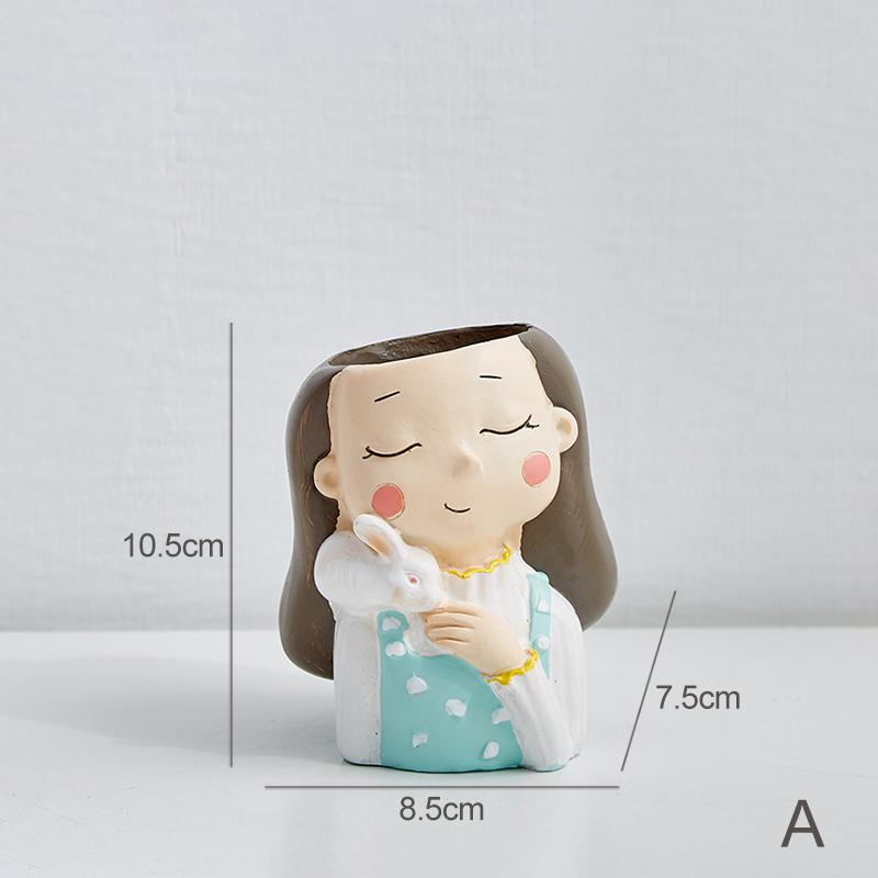 

Sweater Girl Flower Pot for Succulents, Decorative Planters Girls Portrait Garden Pots for Home Decor Desktop Ornament