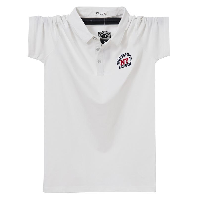 T-shirt da uomo a maniche corte con risvolto taglie forti. Polo oversize. T-shirt a mezza manica casual da lavoro in cotone sottile