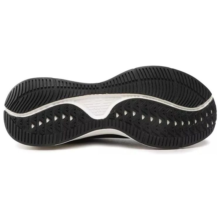 Emporio Armani EA7 Chaussures de Course à Lacets en Tissu Chaussures de Sport Casual Durables Basse Tige Baskets Unisexes Noir X8X125XK303N763