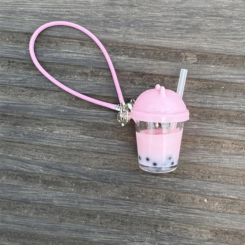 Food-themed pendants suitable for 17cm dolls, DIY plush doll accessories, cute cartoon realistic model bubble tea cups.