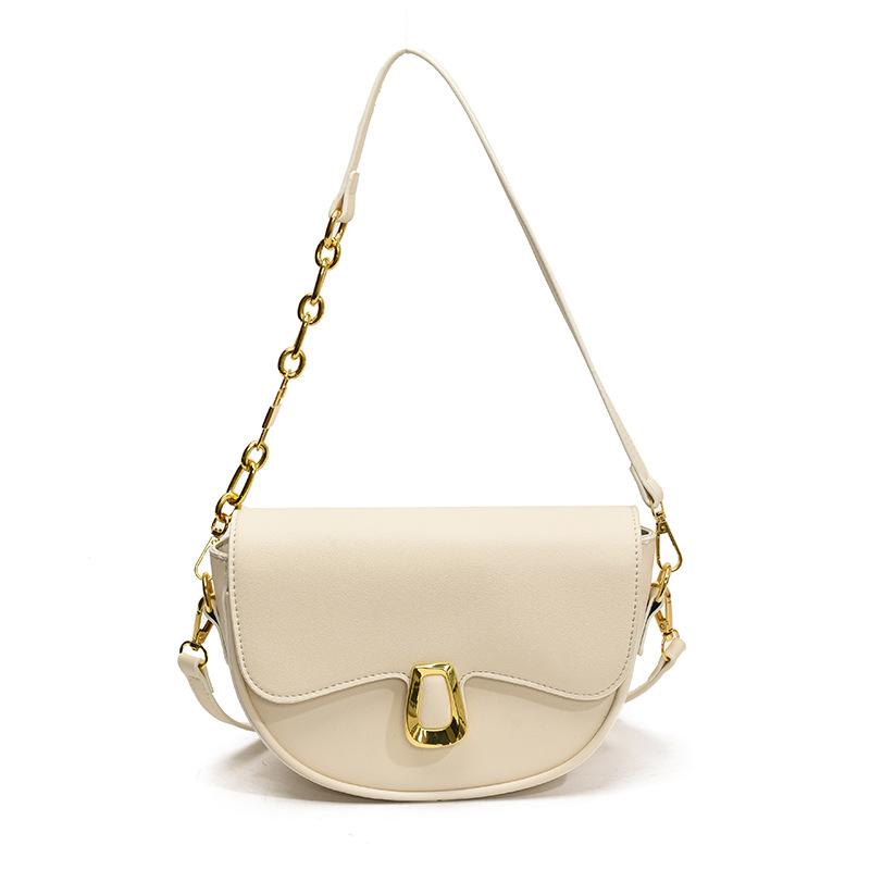 Spring New Fashion Simple Saddle Bag Messenger Bag Trendy Texture Handbag Fashionable Women's Shoulder Bag