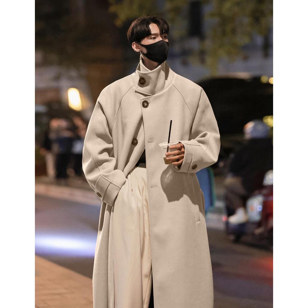 Unisex Over-the-Knee Wool Trench Coat - Mid-Length, Stylish High-End Winter Outerwear