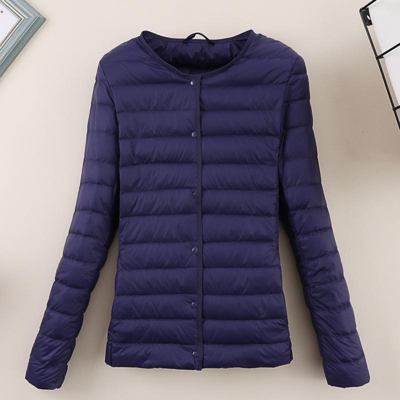 Winter New Down Jacket Women's Light and Thin Round Neck Slim V-neck Short Light Autumn Down Jacket