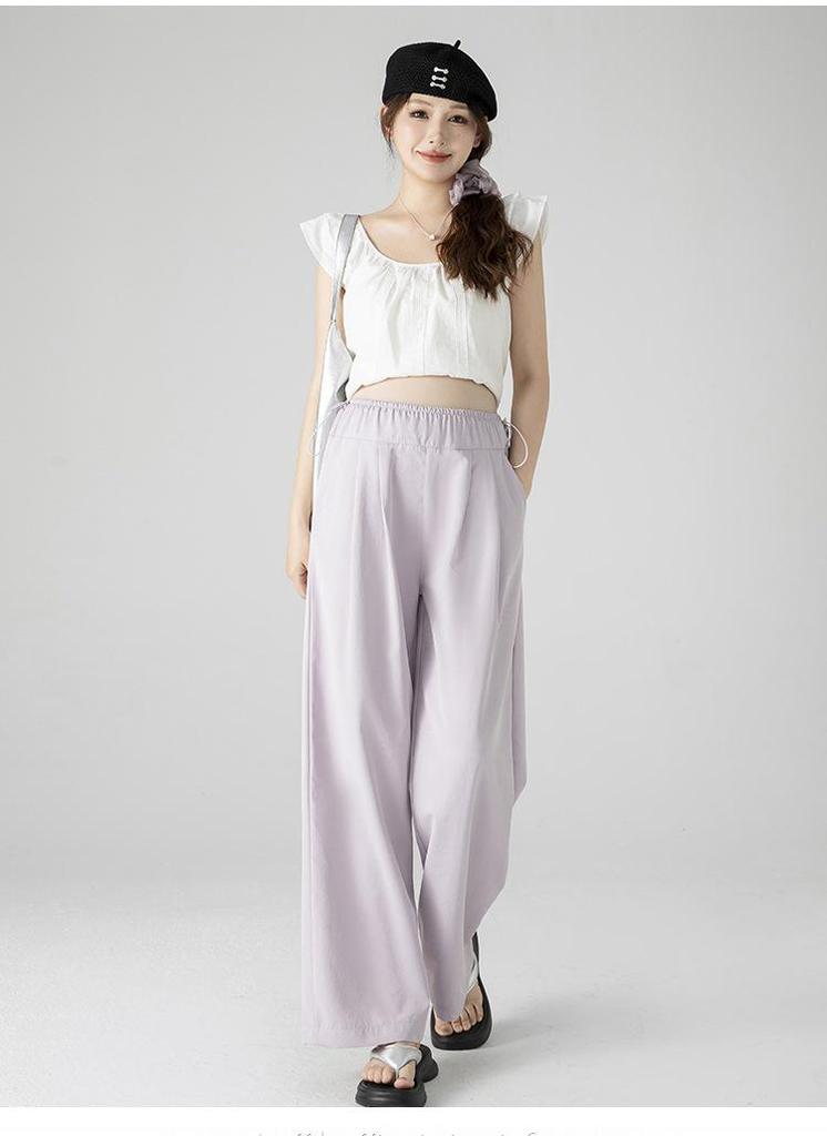 Spring/Summer 2026 Korean Style Maternity Wide-Leg Pants - Casual and Comfortable