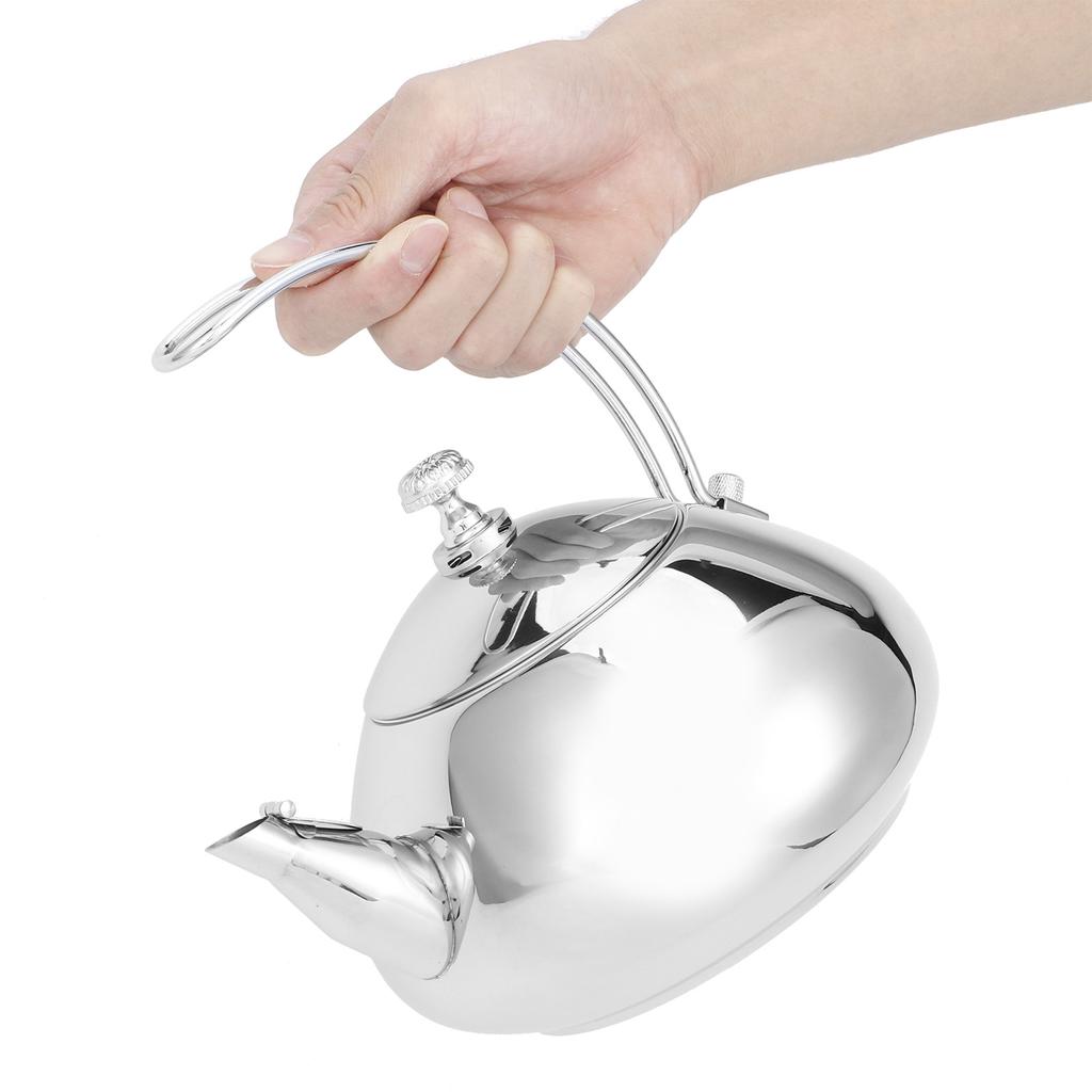 304 Stainless Steel Teapot Coffee Pot Cold Water Kettle with Filter Tea Making ContainerSilver 1.5L