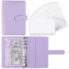 Raccoglitore economico A6 con 12 buste per contanti, raccoglitore per notebook in pelle PU colorata con 12 tasche per raccoglitore A6