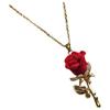 Romantic Minimalist Red Rose Floral Pendant Rose Flower Pendant Floral Pendant Dainty Rose Jewelry Gift