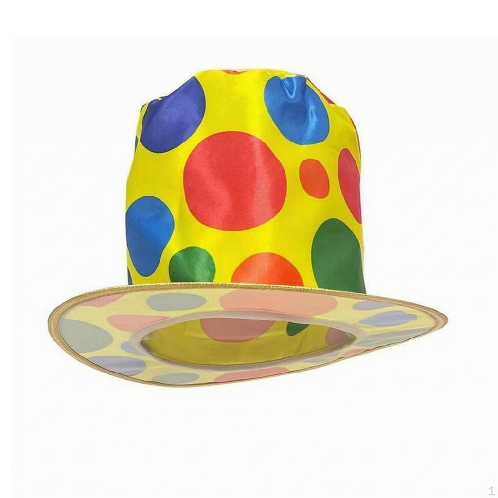 dots Clown Hat Multicolored Top Tall Crown Costume Accessory