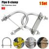 1Set With Baffle M8 Round Tube Clamp 304 Stainless Steel Round Bolt  for Round Tube