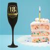 Flûte à champagne - anniversaire - 18 ans - noir et or - verre à pied - cadeau