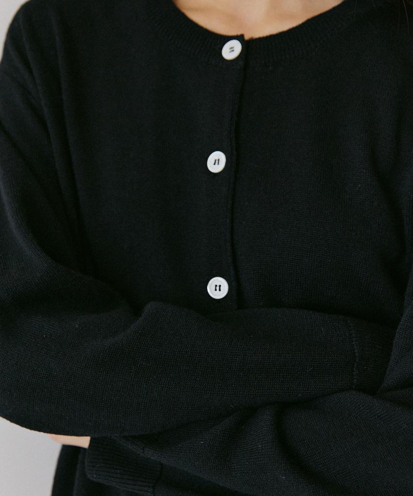 Peulob Silk Wool Cardigan Black